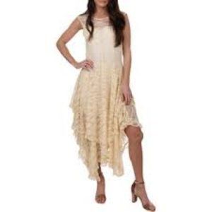 Free People French Courtship Tiered Slip Dress in Tea size Medium